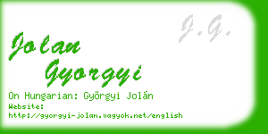 jolan gyorgyi business card
