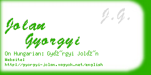 jolan gyorgyi business card